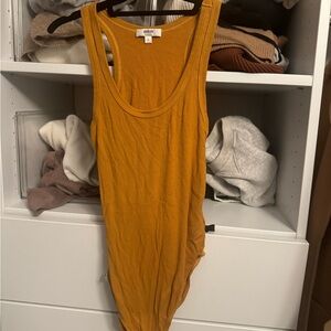 Agolde Mustard Yellow Women's Tank Top Bodysuit